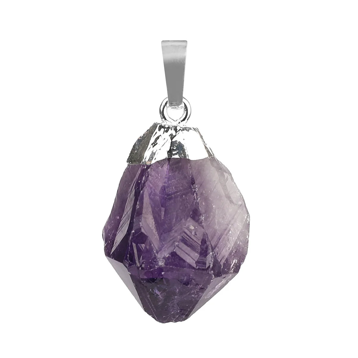 Natural Amethyst Irregular Raw Stone Pendant Healing Crystal  Amethyst Necklace Pendant