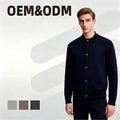Custom High Quality Men Casual Loose Thin Knit Coat Korean Version Crewneck Sweater Cardigan