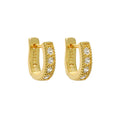 Wholesale Fashion 925 Sterling Silver With Zircon Gold Hoop Earrings for Unisex