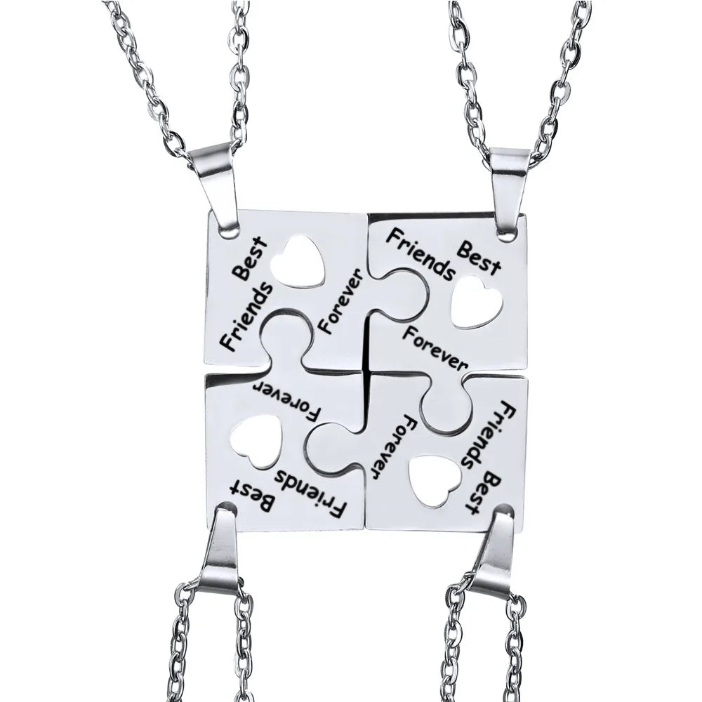 2025 New Best Friends Friendship Gift Necklace Puzzle Circle Stitching Stainless Steel Friendship Bff Necklace