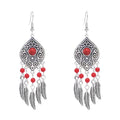 Hot Selling Trend Versatile Ethnic Style Colorful Feather Long Tassel Exquisite Niche Earrings