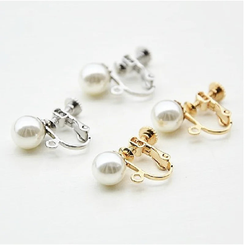 Screw ear Clip diy ring accessory with 8mm pl adjustable clip without piercing