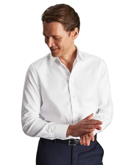 Wholesale Men's Non-Iron Solid  Stretch  Dress Shirt Long Sleeve
