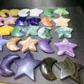 Wholesale Nature Crystal Quartz Stone Mixed Star and Moon Strawberry Quartz Hand Carved for Sale