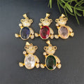 Jewelry Personalized Custom Lovely Animal Ins Style Teddy Bear Paved Big Zircon Bear Pendant CZ Charms for Necklace Making