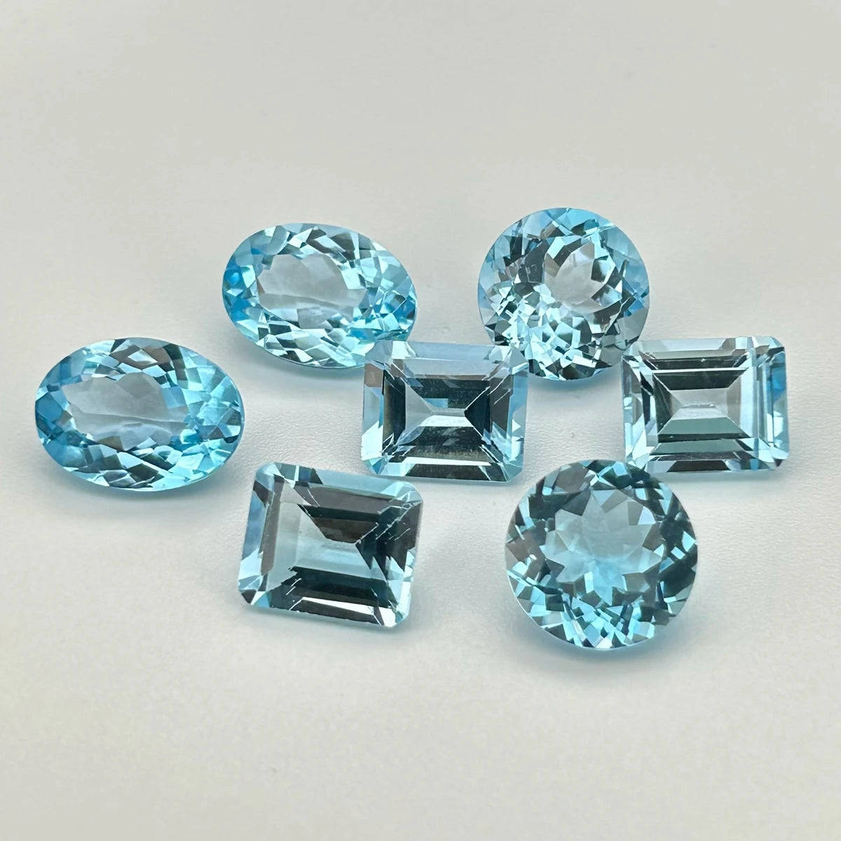Natural Topaz Stone Sky Blue Topaz Round Oval Emerald Cut Topaz Loose Gemstone