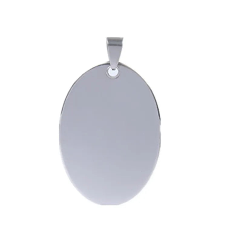 Custom Engraving Stainless Steel Blank Metal Dog Id Sublimation Name Tag Necklace Oval Shape Dog Tags Pendant Dog Tags