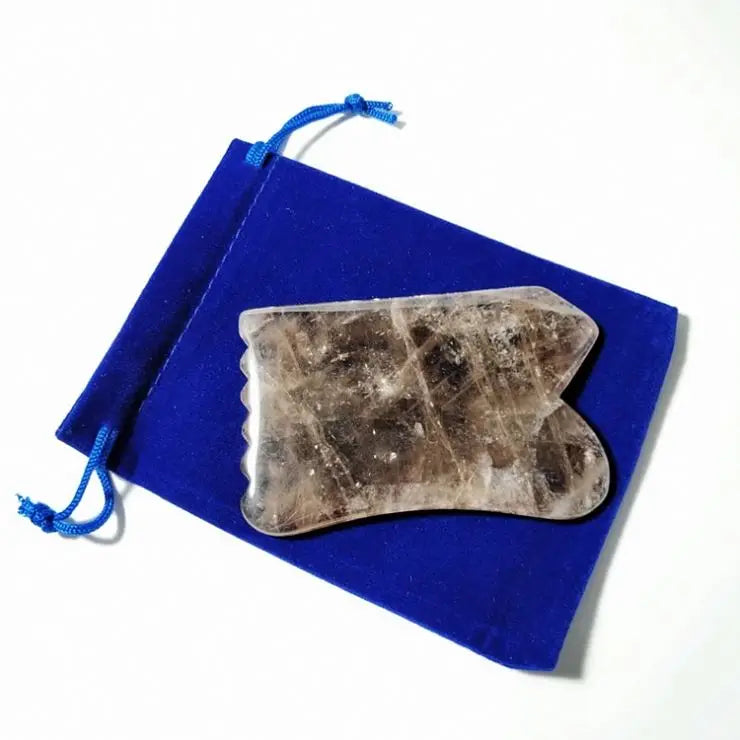 DIY New Creative Skin Firming Handheld Custom Green Jade Quartz Roller and Gua Sha Smoky Quartz Gua Sha Tool