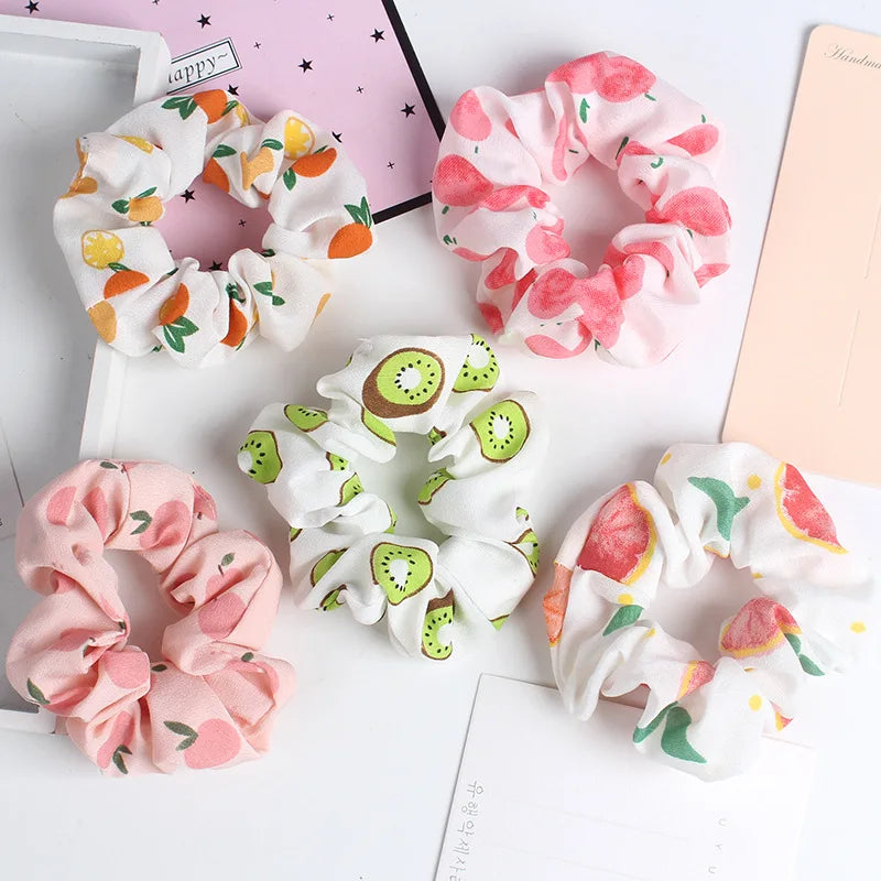 Wholesale Summer Fruit Elements Hair Scrunchies Cute Girls Korean Style Fresh Small Hair Ties Hair Accessories