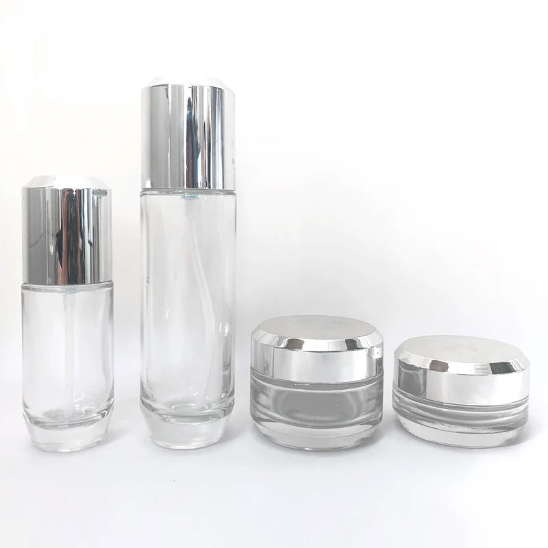 Fast Ship Customized 50ml 100ml Borosilicate Glass Bottle with Screen Printing for Lotion Skincare Packaging Doully Brand