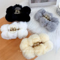 Hair Accessories Korean Fall/Winter Rex Rabbit Plush Grip Large Hairball Clip Back Head Shark Clip Headpiece