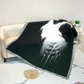 Black and White  Goat Design Woven Tapestry Blanket