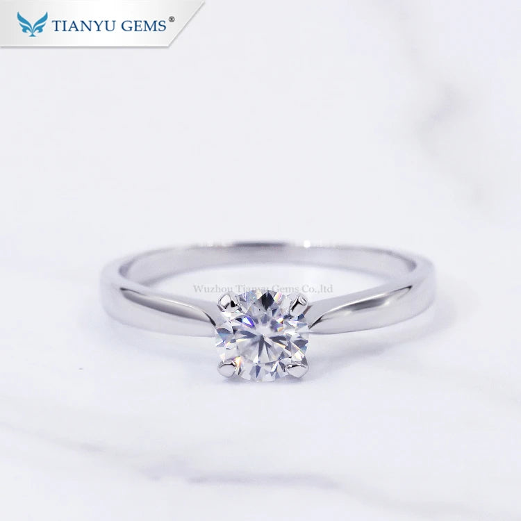 Tianyu Gemstone Silver Jewelry 925 Sterling 18k Gold Plated Moissanite Wedding Engagement S925 Rings for Women