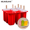 SILIKOLOVE 9 Cavity in One Oval Ice Mold Silicone Ice Cream Mold Popsicle Model Ice Cube Tool