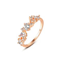 LUOTEEMI Rose Gold Plated Ring Fashion Brass Cz Ring for Girls 3A Cubic Zirconia Women Delicate Diamond Ring