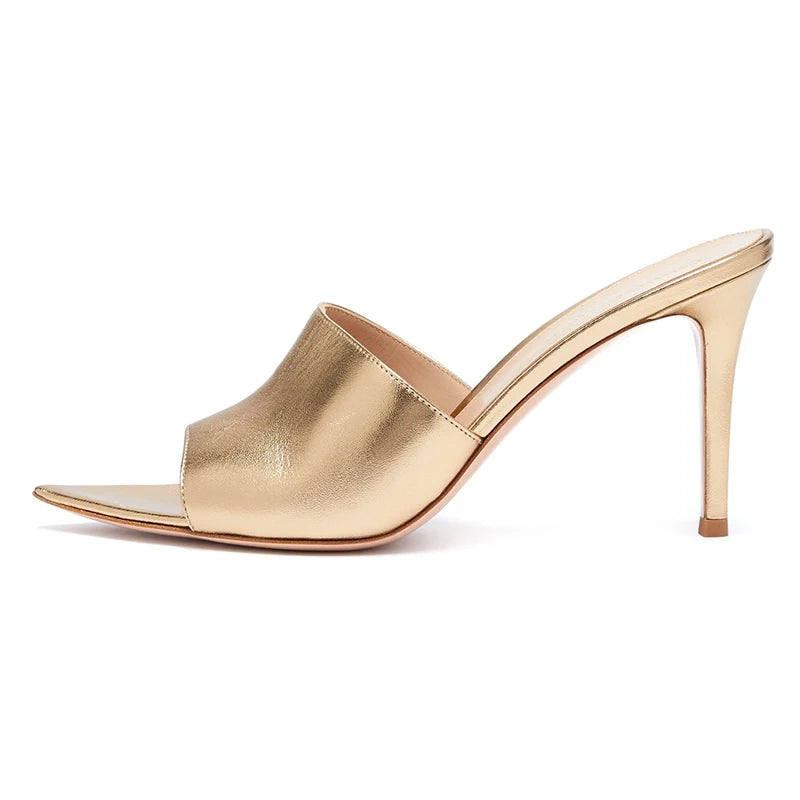 Latest Pointed Open Toe High Heel Mules Sandals for Woman