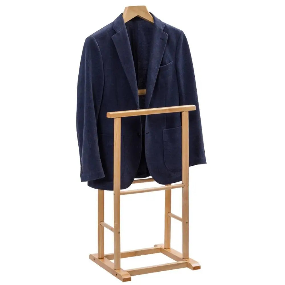 OEM OEM Wholesales Corner Wood Bamboo Men's Stand Coat Rack Executive Clothes Suit Hanger Standing for Coats