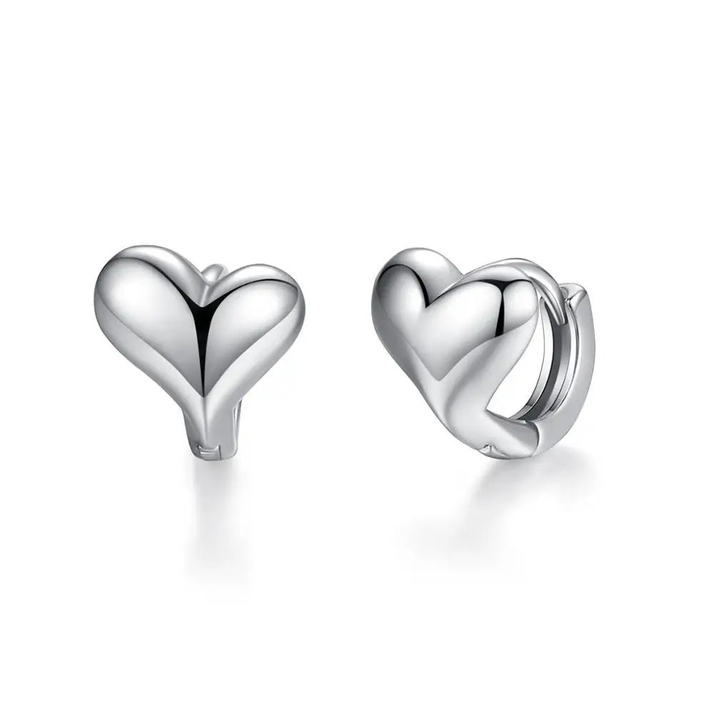 LUOTEEMI Brass Clip Type Daily Earrings Small Heart Shape Girls Fashion Jewelry for Women