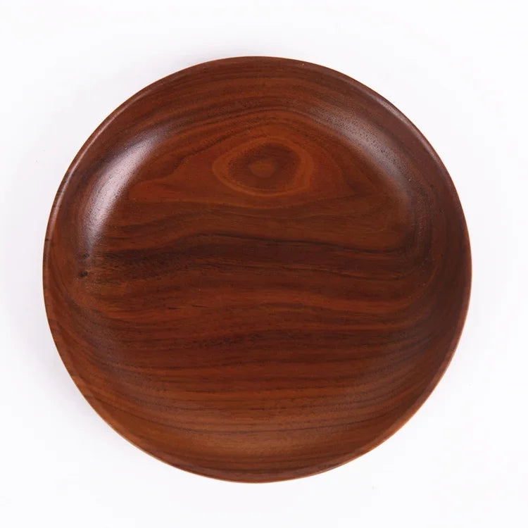 Creative Hot Sell Handmade Round 11cm Acacia Wood Eco-Friendly Dessert Dish-Japandi Style 100pcs MOQ