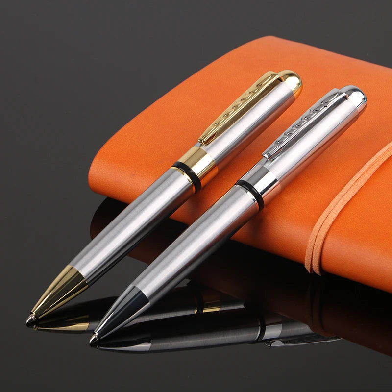 Small Moq  with Personalised logo Company logo Collection  Business Executive Twist Luxury Full Silver Black Metal Souvenir Pen