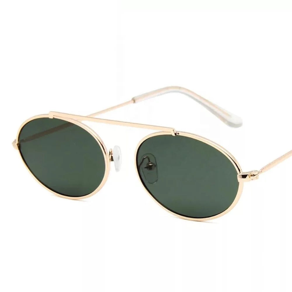 New Style 2021 Fashion Metal Unisex Full Rim Mirror Comfortable Lightweight Durable Oval UV Protection Sunglasses