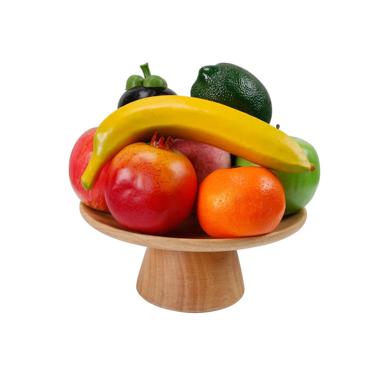 Classical Japanese Handmade High-footed  Rubber Wood  Dessert Cake Rack Tray