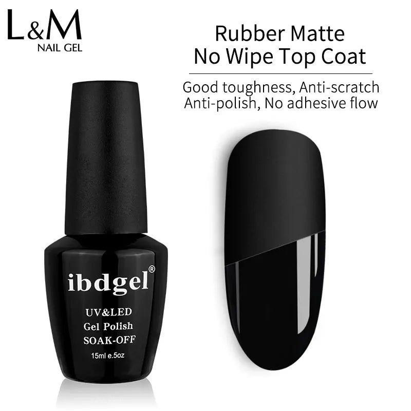 Rubber Matte Top Coat UV Gel Nail Polish NonWipe
