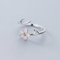 Hot Sale 925 Sterling Silver Plum Blossom Flower Rings for Women Jewelry