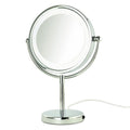 Double-Sided LED Lighted Vanity Makeup Mirror 1x/7x Magnification Polished Chrome