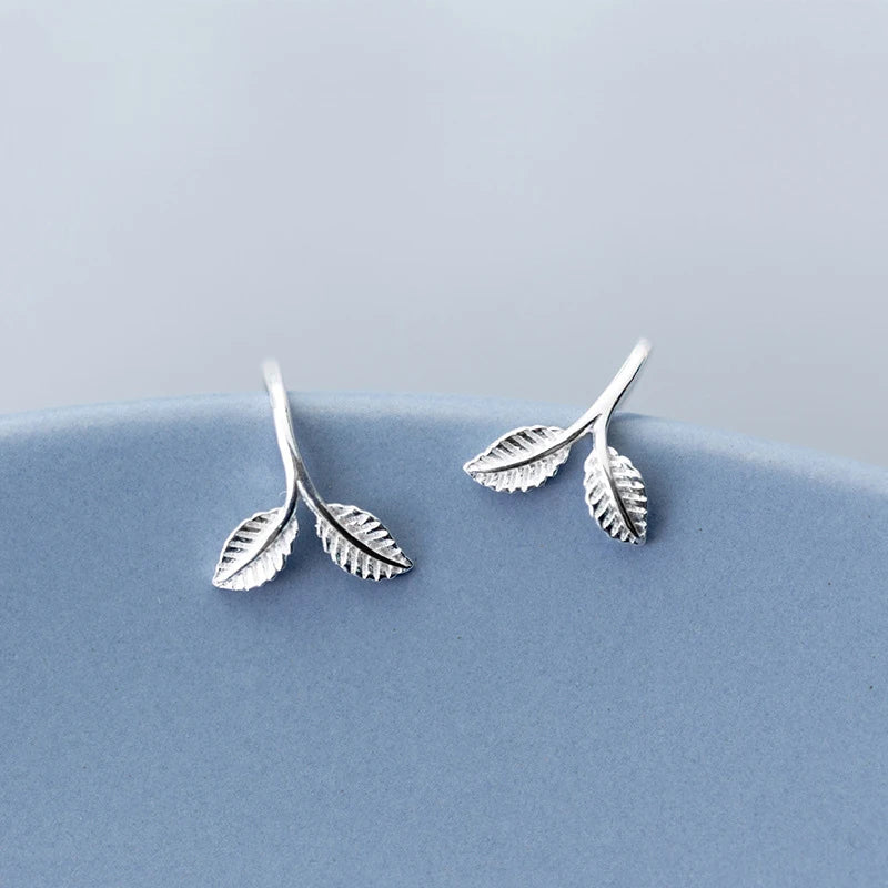 2019 New Fashion Jewelry 925 Sterling Silver Leaves Drop Earrings for Women and Girls Gift Jewelry