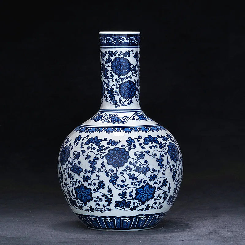 Porcelain Ceramic Vases Dragon New Rustic Chinese Wholesale Antique Hand Painted Blue and White 1 Piece New Year Antique Glaze