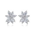 LUOTEEMI Luxury Design Tiny CZ Pretty Zirconia Earrings for Women Big Flower CZ Stud Earring