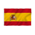 Factory Stock Printed Polyester Flying Style Square Shape Soft Cheap Espana Spanish Flag of Spain