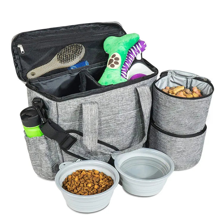 Airline Top Pet Dog Cat Food Travel Tote Backpack Bag for Dog Bowl Food Stuff
