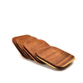 Creative Hot Sell Handmade Eco-Friendly European Style Square 25cm Acacia Wood Dessert Dish with Natural Plant Oil Surface