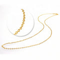 Classic 1.5mm Thickness 18K Gold Plated Cheap Wholesale Stainless Steel Thin Fine Link O Cable Chain Necklace for Jewelry Making