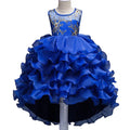 European Style Bridesmaid Dresses for Teenagers   Layered Modeling Princess Dress   Kid Wear  Blue Party Dress