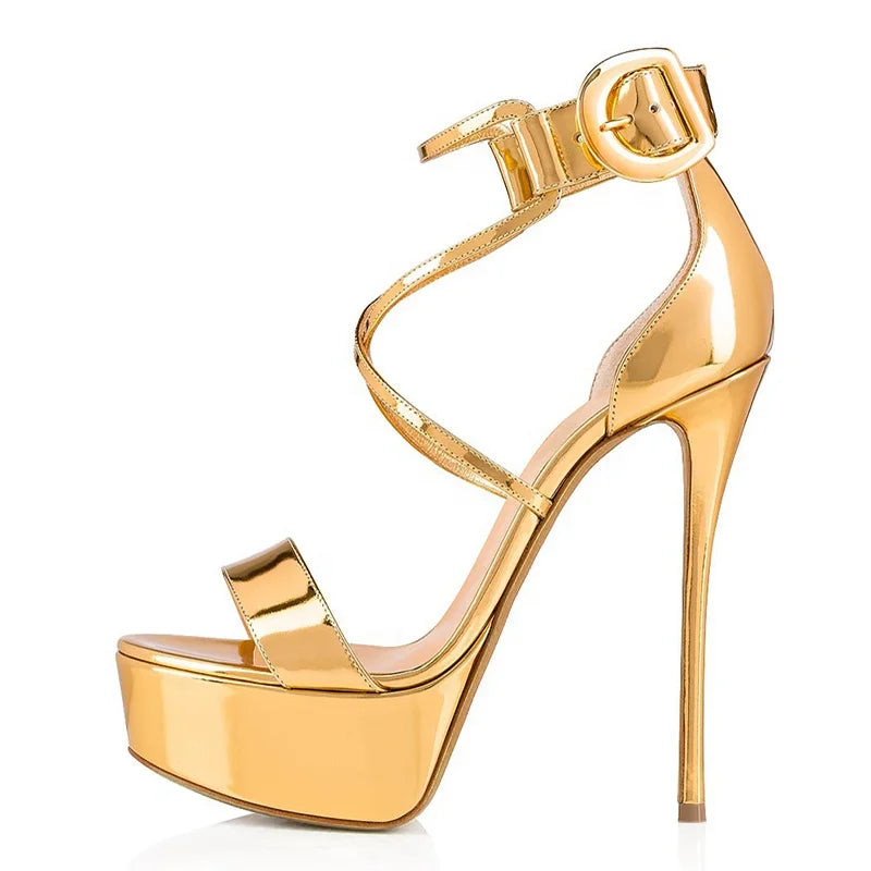 Latest Womens Open Toe Supper High Heel Platform Sandals