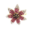 40mm Flower Shape Rhinestone Napkin Ring Gold Metal Rhinestone Napkin Holder for Wedding Banquet Table Decoration Wholesale