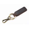 Leather Retro Personalized Keychain Handcrafted Vintage Genuine Leather Copper-Toned Car Keychain Unique Gift Idea