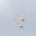Gold Silver Color Matte Finished Mini Cube Ear Line Earrings Brincos
