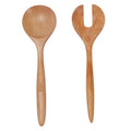 Creative Natural Schima Wood Handmade European Style Lacquer Coated Salad Serving Set Stirring Fork Spoon for Kitchen Use