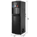 Vevor China 2 in 1 Electric Hot/Cold Water Cooler Dispenser Built-in Ice Maker Plastic Housing Black for Household Hotel Use