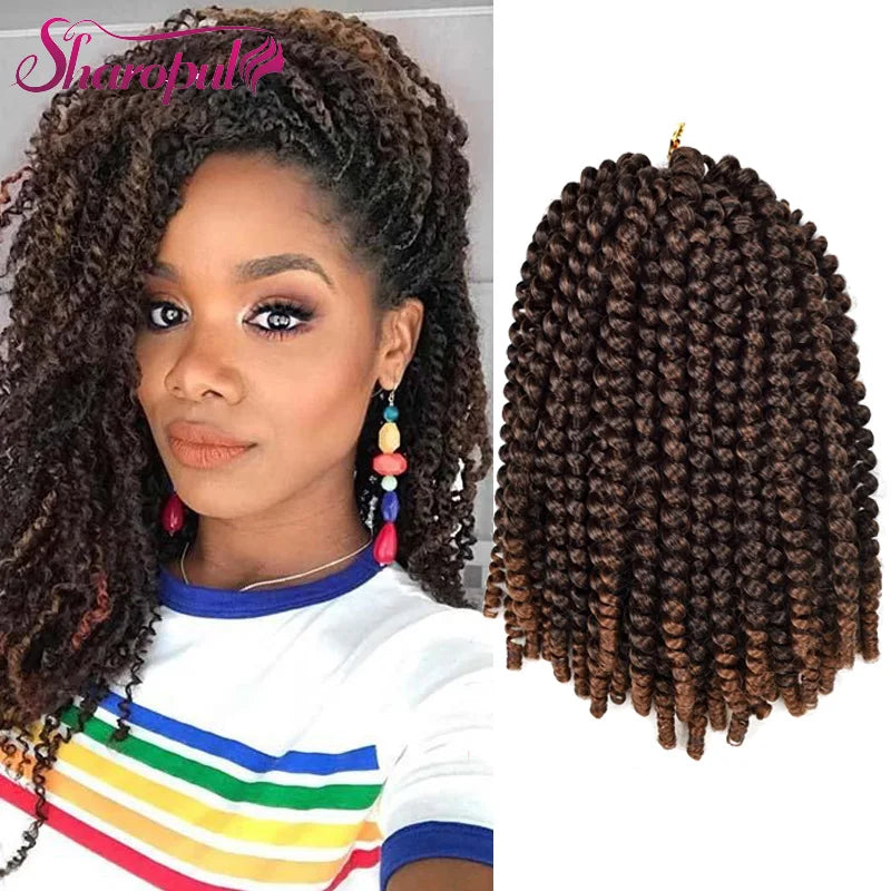 Crochet Hair Extension Loose Wave 8inch 12inch Nubian Spring Twist Bomb Twist African Braiding Hair Extension for Spring Twists