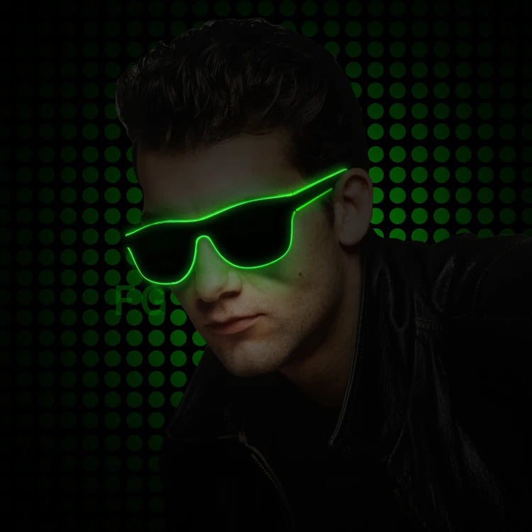 Wholesale Neon LED Sunglasses Flashing EL Wire Crazy Big Party Glasses Diwali Ramadan Graduation Thanksgiving Christmas