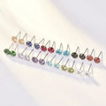 Wholesale 12 Zodiac Birthstone 925 Sterling Silver Round Colorful Cubic Zirconia Cut CZ Stud Earrings 3~8MM for Women Gifts