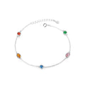 CZCITY Women Fine Jewelry Party Colorful Topaz Gemstone Pulseira Femme 925 Sterling Silver Chain & Link Bracelets