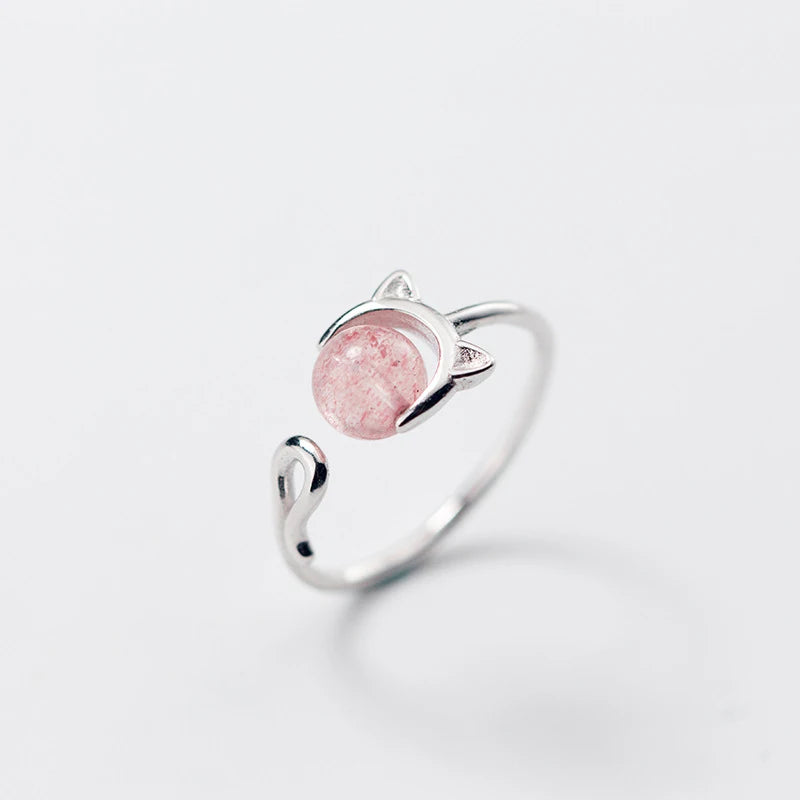 Truly 100% 925 Sterling Silver Cat Rings for Women Jewelry