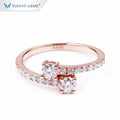 Tianyu Gems Jewelry Manufacturer Irregular 925 Silver 18k White Gold Rose Gold Plated Moissanite Diamond Ring for Women