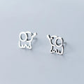 925 Sterling Silver Lucky Elephant Stud Earrings Lady Fine Jewelry Cute Animal Earrings for Women